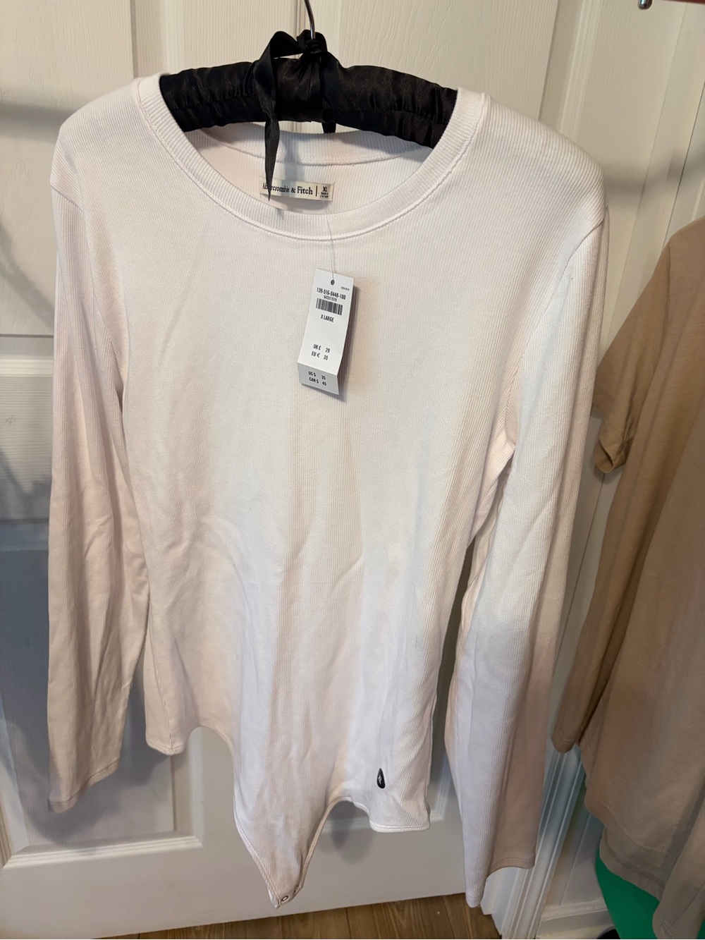 Abercrombie & Fitch Women's White Ribbed Bodysuit NWT